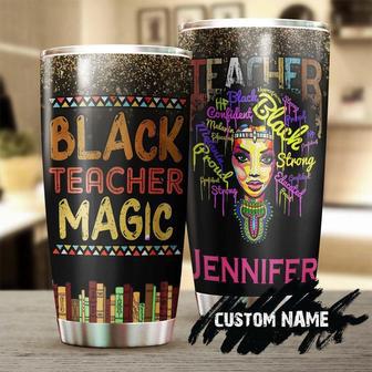 Black Teacher Magic Personalized Tumbler Teacher Tumbler Appreciation Gift Teacher Thank You Gift Counselor Gift Gift For Teacher - Thegiftio UK