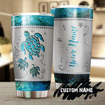 Blue Turtle Turquoise Jewelry Style Personalized Tumblerturtle Presentunique Tumblerbirthday Christmas Gift For Turtle Lover - Thegiftio UK