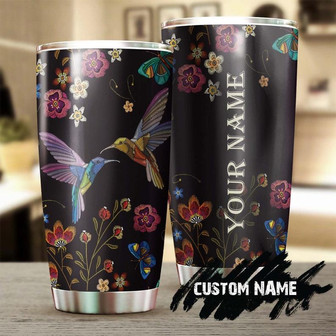 Bohemian Hummingbird Embroidered Style Personalized Tumblerboho Turtle Tumblergypsy Gift Bohemian Gift For Her For Turtle Lover - Thegiftio UK