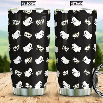 Boo Ghost Halloween Character Halloween Pattern Witch Boo Ghost Scary Pumpkin Trick Or Treat Halloween Stainless Steel Tumbler - Thegiftio