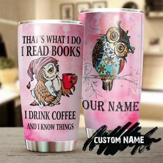 Book Lover Owl Personalized Tumbler Reading Tumbler Book Lover Gift Bookaholic Tumbler Bookworm Gift Gift For Her For Him - Thegiftio