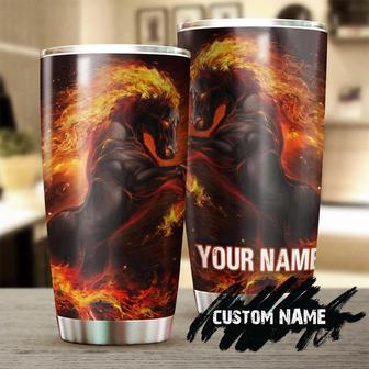 Burning Horse Strong Horse Personalized Tumblergift For Horse Lover Horse Rider Horsemangift For Her Gift For Him - Thegiftio UK