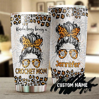 Custom Gift For Crochet Mom, Busy Being A Crochet Mom Personalized Stainless Steel 20oz Tumbler Crochet Knitting Tumbler Special Birthday Gift Present For Crocheter - Thegiftio UK