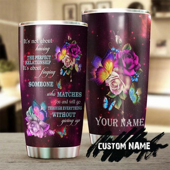 Butterfly Go Through Everything Without Giving Up Butterfly Personalized Tumblerbirthday Gift Christmas Gift For Butterfly Lover For Her - Thegiftio UK