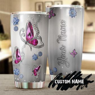 Gift For Her, Butterfly Stainless Steel 20oz Tumbler, Jewelry Style Personalized Tumbler birthday Gift Christmas Gift For Butterfly Lover For Mom, Grandma, Aunt, Wife, Sister, Friend - Thegiftio