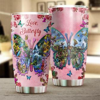 Butterfly Love Beautiful Waterfall Butterfly Tumblerunique Gift Tumblerbirthday Gift Christmas Gift For Butterfly Lover Christians - Thegiftio UK