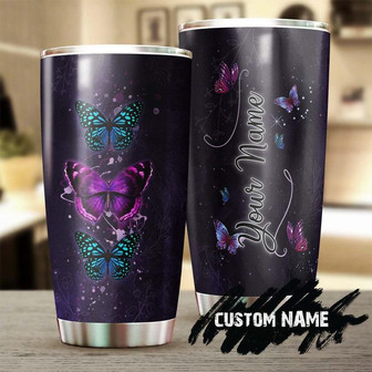 Butterfly Purple Personalized Tumblerbirthday Gift Christmas Gift For Butterfly Lover For Her - Thegiftio UK