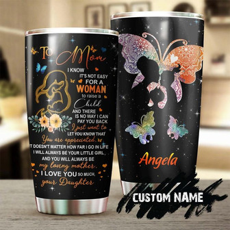Butterfly To Mom From Daughter I Love You So Much Personalized Tumblerbirthday Gift Christmas Gift For Butterfly Lover For Her - Thegiftio UK