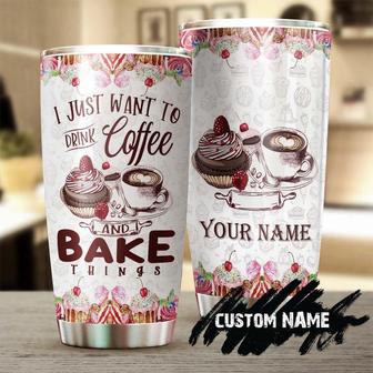 Cake Making Drink Coffee And Bake Things Personalized Stainless Steel Tumbler Coffee Tumbler Baking Tumblerbaker Gift Gift For Her - Thegiftio UK