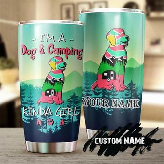 Camping And Dog Kinda Girl Personalized Tumblermother'S Day Gift Dog Mom Gift Fancy Dog Gift Unique Camper Present - Thegiftio UK