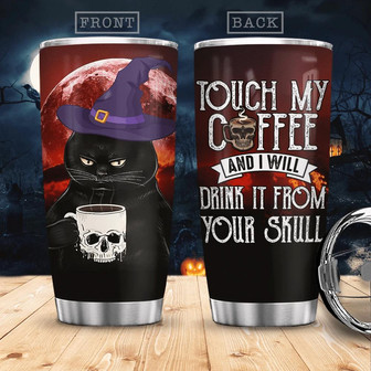Cat Coffee Halloween Stainless Steel Tumbler - Thegiftio UK