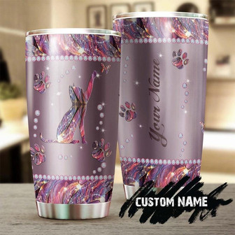 Cat Couple Moon Art Personalized Tumblercat Tumbler Gift For Cat Mom Cat Dad Gift For Cat Lovercat Day Gift - Thegiftio