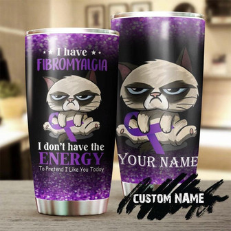 Cat I Don'T Have Energy Grumpy Cat Personalized Tumblercat Tumbler Gift For Cat Mom Cat Dad Gift For Cat Lover - Thegiftio