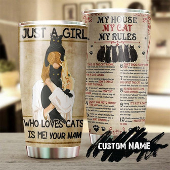 Cat Lady Black Cats My Cats My Rules Personalized Tumblercat Tumblergift For Cat Lovermother'S Day Gift For Cat Mom Gift For Cat Lady - Thegiftio