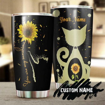 Cat Sunflowers You Are My Sunshine Personalized Tumblercat Tumblersunflower Gift For Cat Mom Cat Dad Gift For Cat Lovercat Day Gift - Thegiftio UK