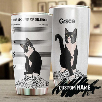 Cat The Sound Of Silence Tuxedo Cat Personalized Tumblertuxedo Cat Tumblergift For Cat Loverfather'S Day Gift For Cat Daddy - Thegiftio UK