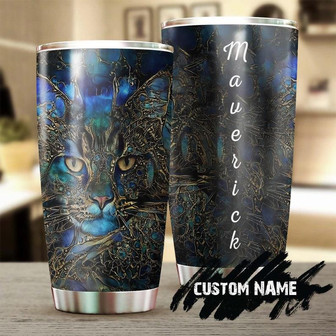 Cat Trippy Metal Style Personalized Tumblercat Tumbler Gift For Cat Mom Cat Dad Gift For Cat Lovercat Day Gift - Thegiftio UK