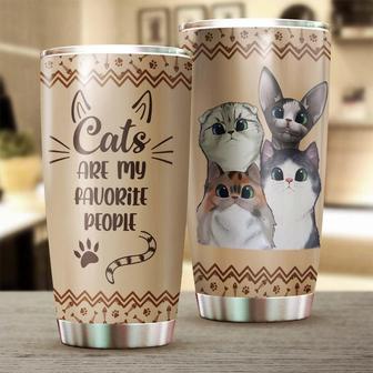 Cats Are My Favorite People Personalized Tumblercat Tumbler Gift For Cat Mom Cat Dad Gift For Cat Lover - Thegiftio