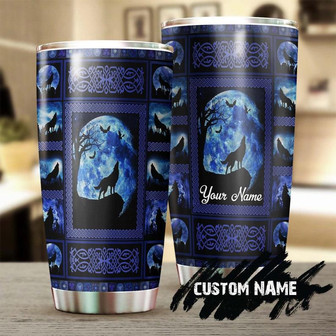 Celtic Wolf Personalized Tumbler Wolf Lover Tumbler Birthday Gift Gift For Her For Him Unique Present - Thegiftio UK