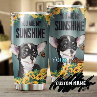 Chihuahua Cute Sunflower Personalized Tumbler Gift For Chihuahua Dog Mom Gift Gift For Gift For Chihuahua Dog Loversunflower Gift - Thegiftio UK