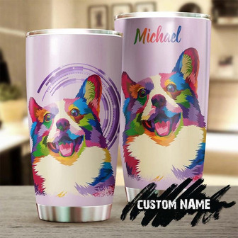 Colorful Happy Corgi Personalized Tumblergift For Corgi Mom Corgi Dadgift For Dog Lovercorgi Lover Present - Thegiftio UK