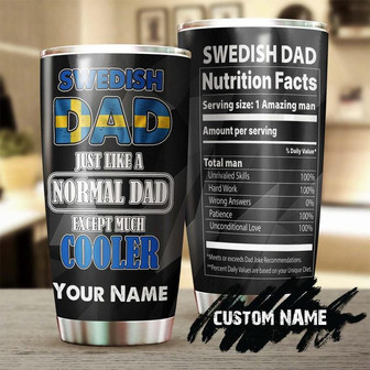 Cooler Swedish Dad Nutrition Factspersonalized Tumblerbirthday Christmas Father'S Day Gift For Gym Dad From Son Daughter - Thegiftio UK