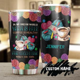 Crochet And Coffee Personalized Stainless Steel Tumblercrochet Knitting Tumbler Special Birthday Gift Gift For Her Present For Crocheter - Thegiftio UK