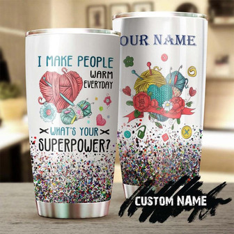 Crochet I Make People Warm Personalized Stainless Steel Tumbler Knitting Tumbler Birthday Gift Gift For Her For Mom Present For Crocheter - Thegiftio UK