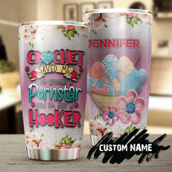 Custom Gift For Her For Mom For Grandma, Crochet Saved Me Personalized Stainless Steel 20oz Tumbler Crochet Knitting Tumbler Special Birthday Gift Present For Crochet Lover - Thegiftio UK