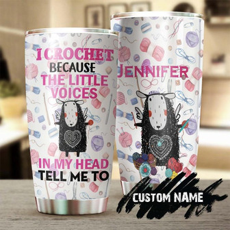 Custom Gift For Her, Cute Sheep Crochet Personalized Stainless Steel 20oz Tumbler crochet Knitting Tumbler Special Birthday Gift Present For Crocheter - Thegiftio UK