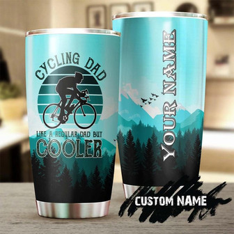 Cycling Dad Much Cooler Personalized Tumblerbirthday Gift Christmas Gift Father'S Day Gift For Dad From Son From Daughter - Thegiftio UK