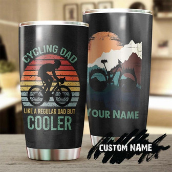 Gift For Dad, Cycling Dad Stainless Steel 20oz Tumbler, Much Cooler Personalized Tumbler, birthday Gift Christmas Gift Father's Day From Son From Daughter - Thegiftio UK