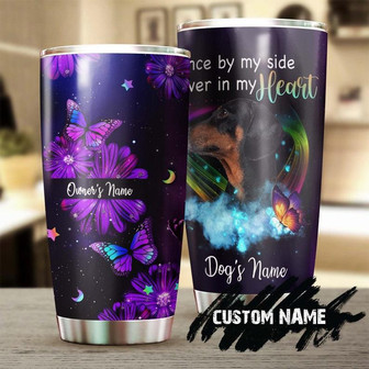 Dachshund Once By My Side Purple Butterfly Personalized Tumblermother'S Day Gift For Dachshund Momgift Dachshund Lover Dog Lover Gift Idea - Thegiftio UK