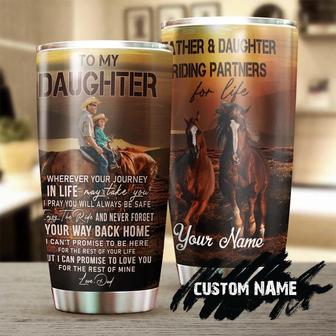 Dad And Daughter Riding Partners Never Forget Your Way Back Home Personalized Tumblergift For Horse Lover Ridergift For Daughter From Dad - Thegiftio UK