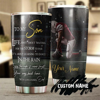 Dad To Son Football Never Forget Your Way Back Home Personalized Tumblerbirthday Gift Christmas Gift For Football Son Player From Dad - Thegiftio UK