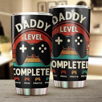 Daddy Funny Game Player Level Complete Personalized Children'S Name Tumblerbirthday Christmas Father'S Day Gift For Dad From Son Daughter - Thegiftio UK