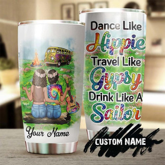 Dance Like Hippie Travel Like Gypsy Drink Like A Sailor Personalized Tumblerboho Hippie Tumblerhippie Gypsy Gift Bohemian Gift For Her - Thegiftio UK