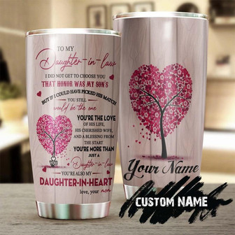 Daughter In Law You Are Daughter In My Heart Pink Personalized Tumblerbirthday Gift Christmas Gift For Daughter In Law From Mother In Law - Thegiftio UK