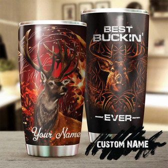 Deer Best Bucking Dad Ever Personalized Tumblerbirthday Christmas Gift Father'S Day Gift For Dad From Daughter Son - Thegiftio UK