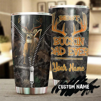 Deer Best Bucking Dad Ever Personalized Tumblerbirthday Christmas Gift Father'S Day Gift For Dad From Daughter Son - Thegiftio UK