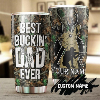 Deer Best Bucking Dad Ever Personalized Tumblerbirthday Christmas Gift Father'S Day Gift For Dad From Daughter Son - Thegiftio UK