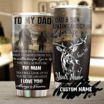 Gift For Dad, Hunting Dad Stainless Steel 20oz, Deer Hunting Dad Son Hunting Buddy For Life Personalized Tumbler birthday Christmas Hunting Gift Father's Day From Son - Thegiftio UK