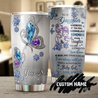 Diamond Butterfly To My Daughter From Mom Jewelry Style Personalized Tumblerbirthday Gift Christmas Gift For Butterfly Lover For Daughter - Thegiftio UK