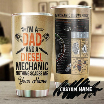 Diesel Mechanic Dad Personalized Tumblerbirthday Gift Christmas Gift Father'S Day Gift For Mechanic Dad Father From Daughter Son - Thegiftio UK