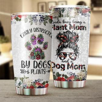 Dog Mom Easily Distracted By Dogs And Plants Tumblermother'S Day Gift Dog Mom Giftgift For Dog Lover Fancy Dog Gift Gardener Present - Thegiftio UK