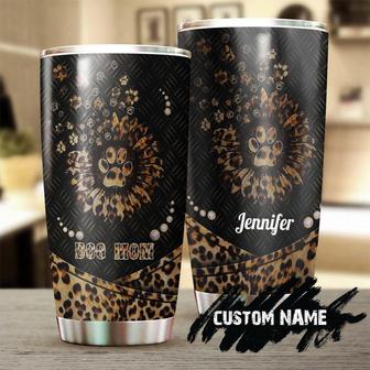 Dog Mom Leopard Style Personalized Tumbler Gift For Dog Mom Mother'S Day Giftgift For Dog Loverfancy Tumbler Unique Dog Qift - Thegiftio