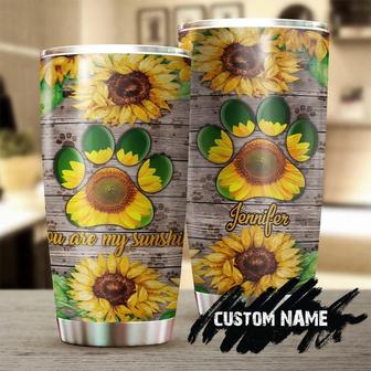 Dog Paw Sunflower You Are My Sunshine Personalized Tumbler Gift For Dog Mom Gift Gift For Gift For Dog Lover Mother'S Day Birthday Gift - Thegiftio UK