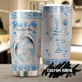 Custom Gift For Her , Dolphin Life Is Like The Ocean Personalized Stainless Steel 20oz Tumbler dolphin Tumbler meaningful Christmas Birthday Valentine Gift Dolphin Lover - Thegiftio UK