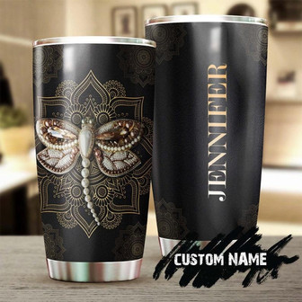 Gift For Her For Him , Dragonfly 20oz Tumbler, Mandala Personalized Stainless Steel 20oz Tumbler birthday Gift Christmas For Dragonfly Lover - Thegiftio