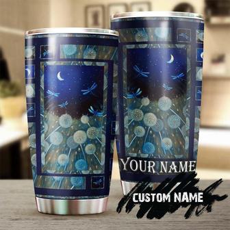 Gift For Her For Him, Dragonfly Stainless Steel Tumbler 20oz, Night Dandelion Personalized Tumbler birthday Gift Christmas For Dragonfly Lover - Thegiftio UK
